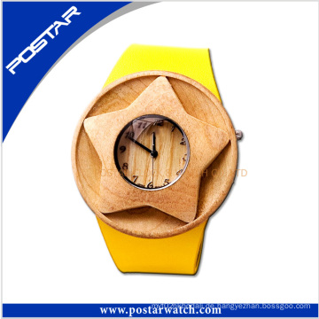 100% natürliche Holz Leder Schweizer Uhr mit benutzerdefinierten Logo
